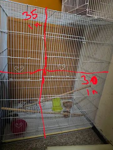 Large white metal bird cage - good condition