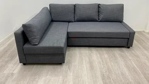 Grey L-Shaped Corner Sofa Bed
