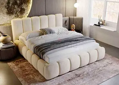 Modern Luxury Cat Fabric Hydraulic Storage Bed Frame