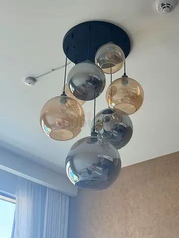 Modern Cluster Glass Globe Pendant Ceiling Light - 7 Bulbs