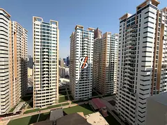 Available 2bhk closed kitchen for rent Ajman one tower fully garden view