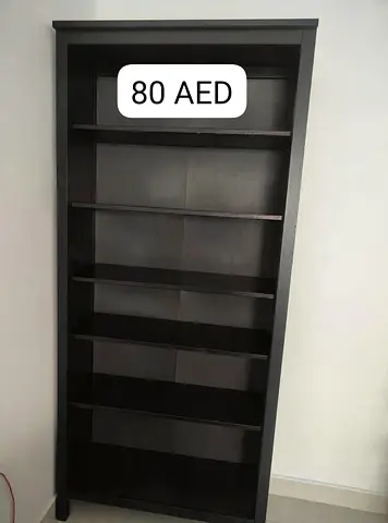 Black Wooden Bookcase with 6 Shelves