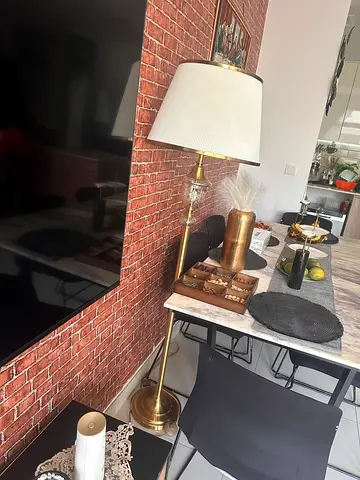 Brass Floor Lamp with White Shade - Classic Design