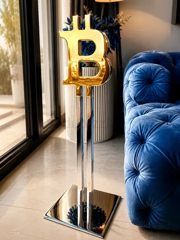 Gold Bitcoin luxury sculpture