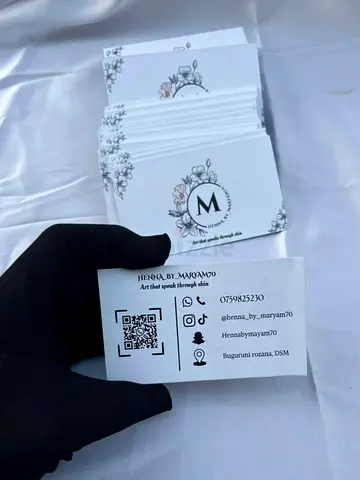 Stack of Custom Printed Business Cards for Henna Artist - Ready to Use