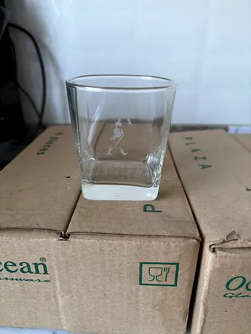 Elite special launchJohnny walker Set of clear square-bottom drinking glasses (12 glass) - brand new