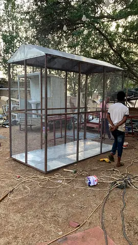 Large outdoor metal aviary/flight cage for birds —