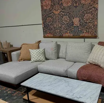 West Elm L shape sofa Beige Excellent condition