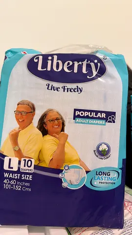 Liberty Adult Diapers - Size L, Pack of 10 (Like New)