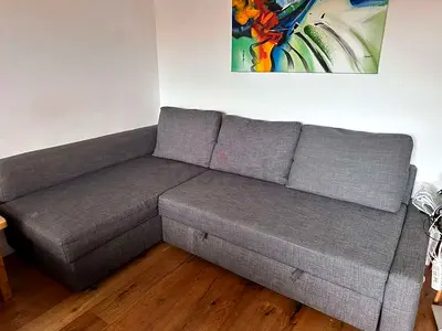 Grey L-Shaped Corner Sofa Bed