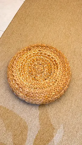 Round Woven Seagrass Floor Cushion / Pouf - Natural