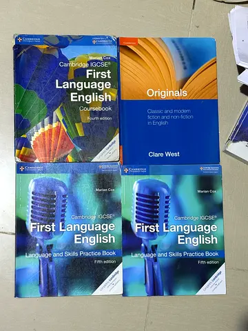 Cambridge IGCSE First Language English coursebooks and practice books (set of 4)