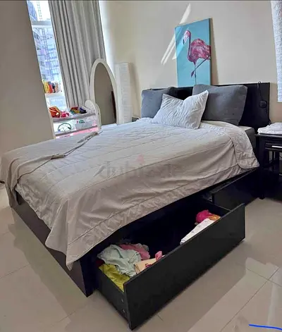 IKEA MALM Queen Size Bed + 2 Storage Drawers + Mattress