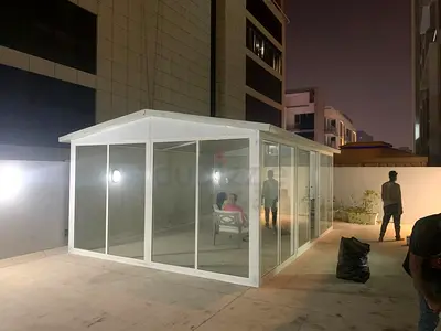 White Glass Outdoor Gazebo / Garden Room - 6x4m