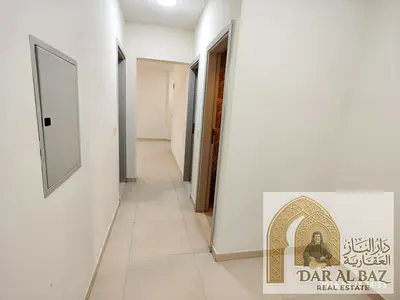 Apartment for annual rent in Al Majar 2, overlooking Al Wahda Street. 3 bedrooms, living room, 2 bathrooms, with balcony. First occupancy, fully renov