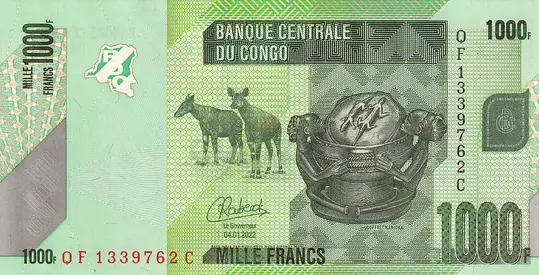 CONGO 1000 FRANCS BANKNOTE 2022