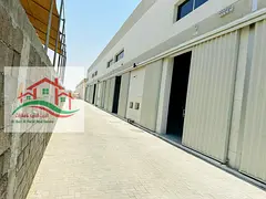 Brand new warewhouses with mezzanine for rent in Ajman Al Bahia