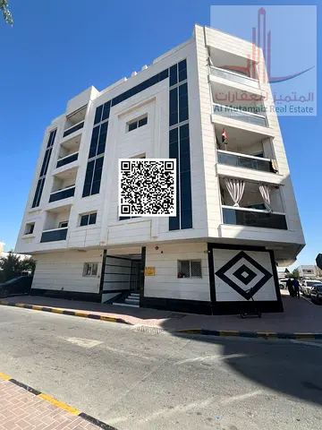 One-bedroom apartment with a living room, balcony, and two bathrooms, opposite Al Nuaimiya Park.