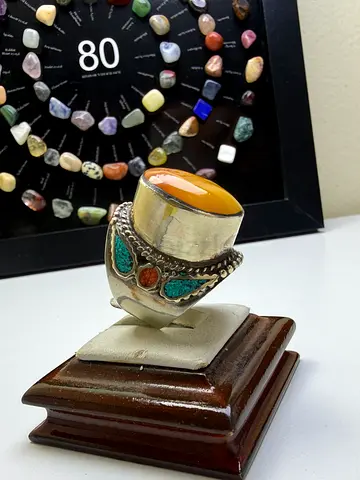 Natural Baltic Butterscotch Amber Silver Ring