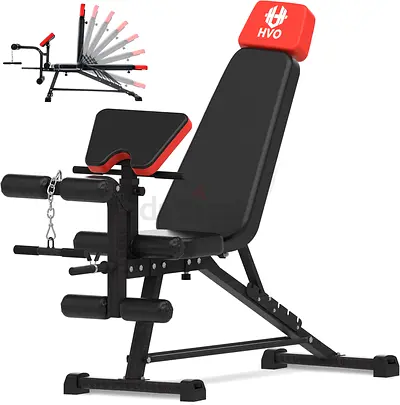 Adjustable Multi-Function Weight Bench with Leg Curl Attachment
