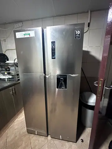 Stainless Steel Double Door Refrigerator with Water Dispenser