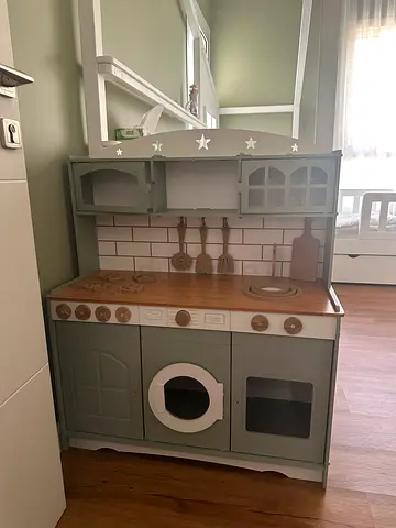 Wooden Play Kitchen with Oven and Sink - Good Condition