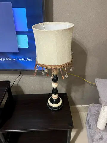 Classic decorative table lamp with beaded fringe shade