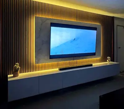 Luxury Slatted Media Wall