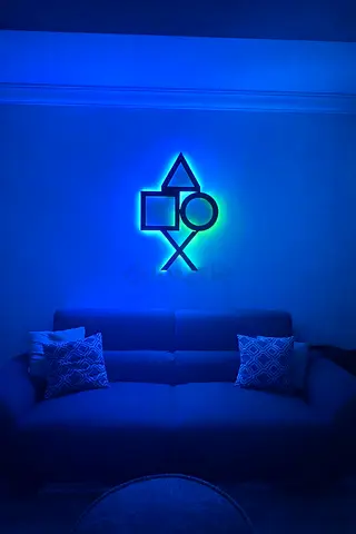 LED PlayStation Symbols Wall Light -Ambient Gaming Décor