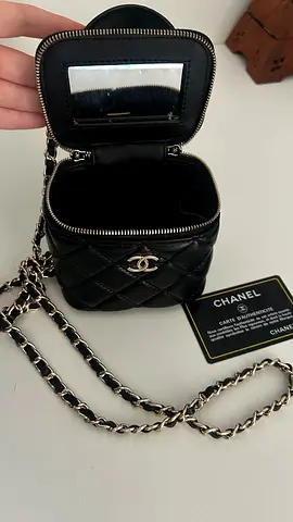 chanel mini black vanity bag