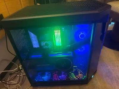 High-end RGB Gaming Desktop PC with Liquid Cooler RTX GPU