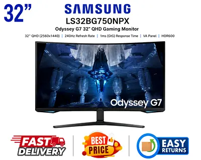 Samsung 32 inch Odyssey G7 144Hz Gaming Monitor - Origina Box, Accessories - Free Delivery, Warranty