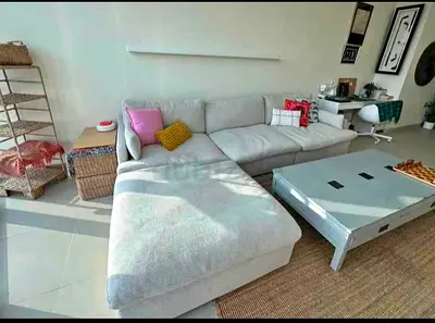 Home center feather filled Sofa Beige