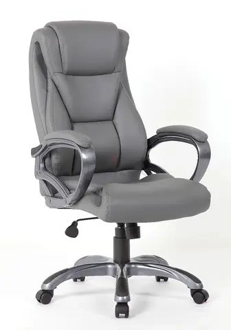 Ergonomic Grey Leather Office Executive Chair