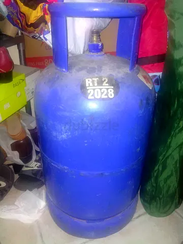 Blue LPG gas cylinder - used, working condition