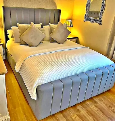 Brand New Panel Line Bed Frame With Premium Quality Mattress. All colour available