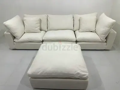 Very comfortable marina home feather 🪶 filled modular sofa with ottoman