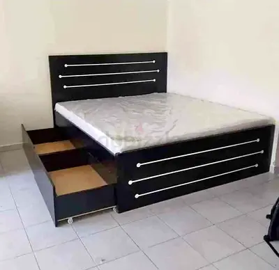 Modern Double Bed with 2 Spacious Storage Drawers - Brand New    #DoubleBed #StorageBed #DubaiFurnit