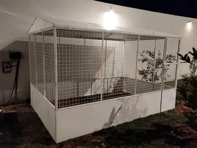 Large outdoor bird aviary / enclosure - sturdy metal frame, ready to use