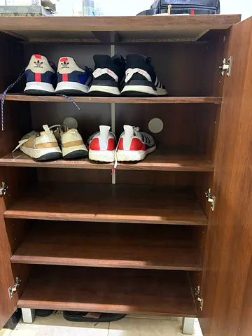 Wooden Shoe Cabinet / Organizer with Multiple Compartments - Good Condition