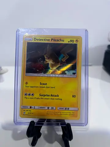 Detective Pikachu Holo Pokemon Card (Sleeved, Good Condition)