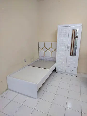 White single bed with headboard and matching wardrobe - good quality