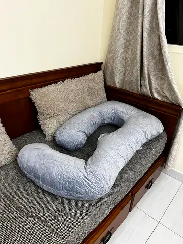 Pregnancy Pillow for Sleeping, Grey U-Shaped Full Body Maternity Pillow