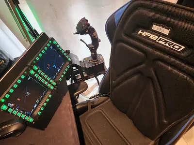 Dcs- F16 DIY 2 MFDs with hf8 haptic pad and virpil stick.