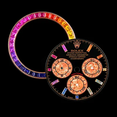 Rolex Cosmograph Daytona Rainbow Bezel and Dial Set
