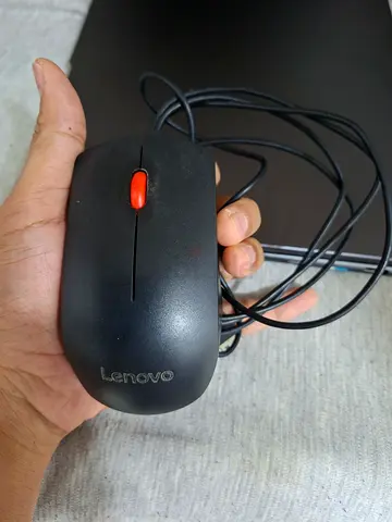 Wired Lenovo USB Optical Mouse - Black (Good Working Condition)