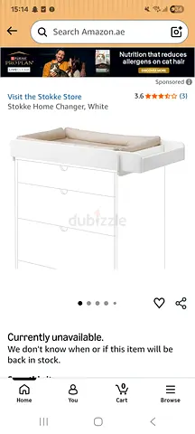 Stokke Home Changer, White wooden frame with water proof mat. Nappy Changing mat