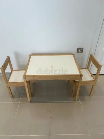 Set of Wooden Nested Tables with chairs