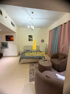 Luxury second-occupancy studio with separate kitchen and open view✨ Ajman, Jasmine Towers. For mon