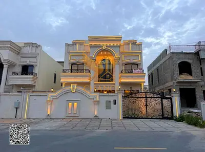 Luxury classic villa in Al Helio 2 opposite Al Hamidiya Park. 6 master bedrooms, rooftop, garden, pergola, VIP finishing. AED 2.2M negotiable.